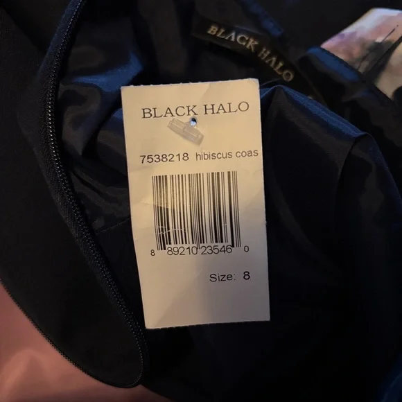 New BLACK HALO Hibiscus Coast Floral Sheath Dress Size 8 - Picture 5 of 7